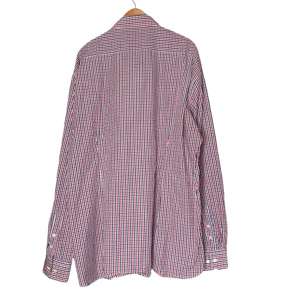Barbour Check Collared Button Down Shirt Cotton Red Blue Long Sleeve Men's XXL - Picture 7 of 12
